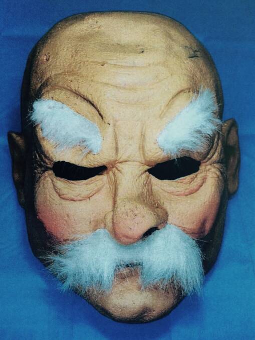FACING THE COURT: Police found this mask in the Texan's car after arresting him at a Central Coast property.