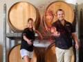 Emma White, who co-founder Latitude 32 wines along with her husband David, with operations manager Dylan Dower.