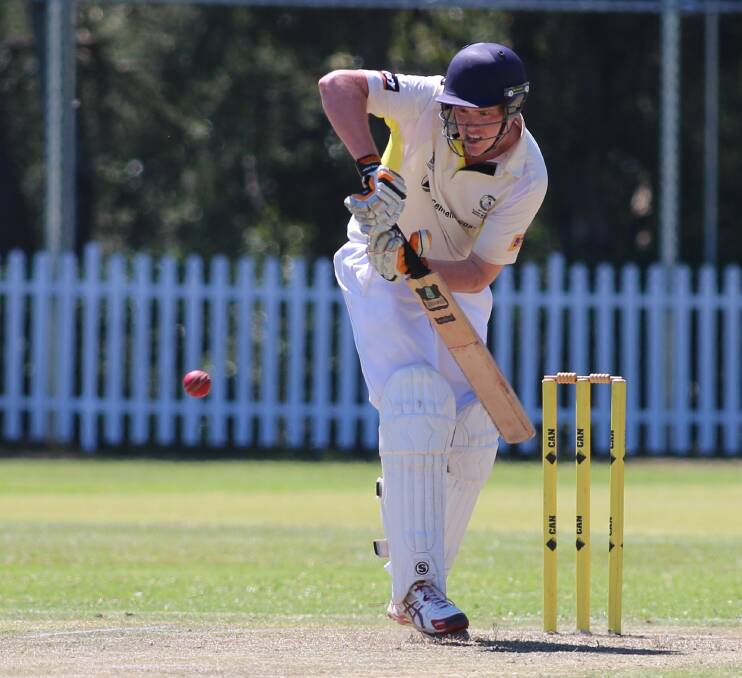 IN CONTROL: Corey Brown works the ball behind square on his way to 152 not out against Wallsend on Saturday. Picture: David Stewart