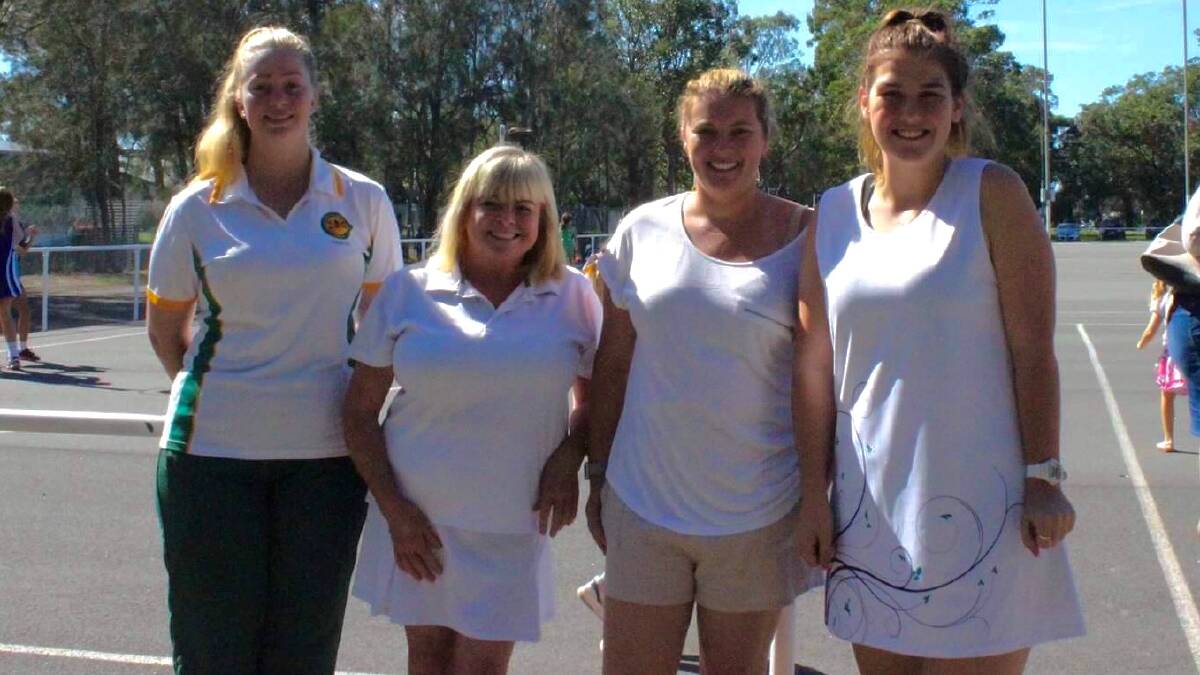 UMPIRE'S MENTOR: Pictured, from left, are Claire Webster, Toni Shearman, Lauren Hill and Georgia Dodson at the Wangi Wangi courts. Picture: Supplied