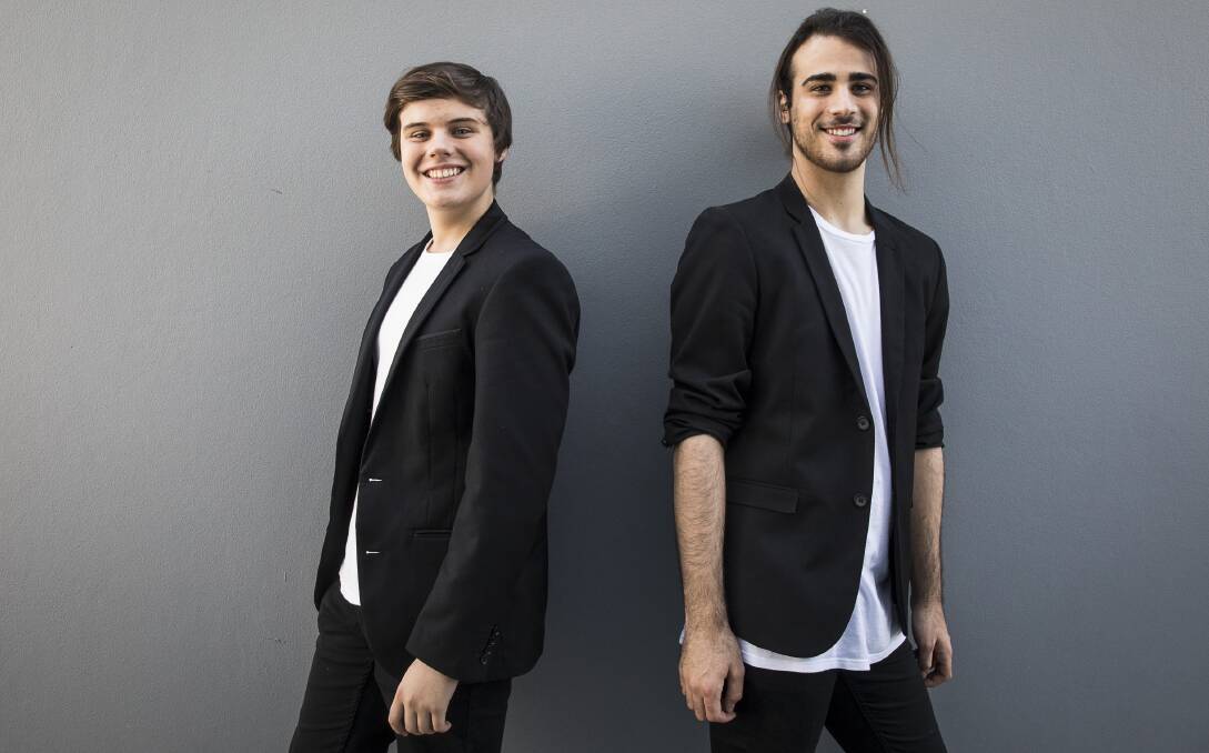 SPOTLIGHT: The Central Coast's Liam Faulkner-Dimond, left, of the Hunter School of Performing Arts, and Tyler Chapman have been named as featured artists in this year’s Schools Spectacular. Picture: Supplied