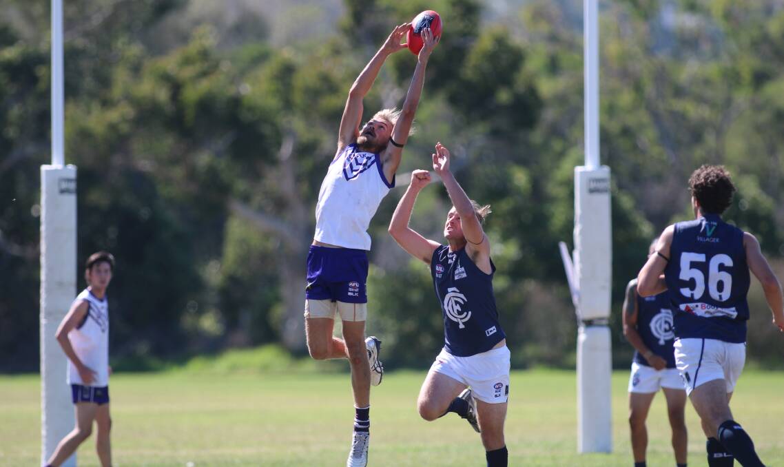 LONG KICKS: Lake Macquarie Daniel Zuzac was one of the Dockers' best on Saturday in the breakthrough win over Cardiff. The Dockers take on Singleton at home this Saturday.  Picture: David Stewart