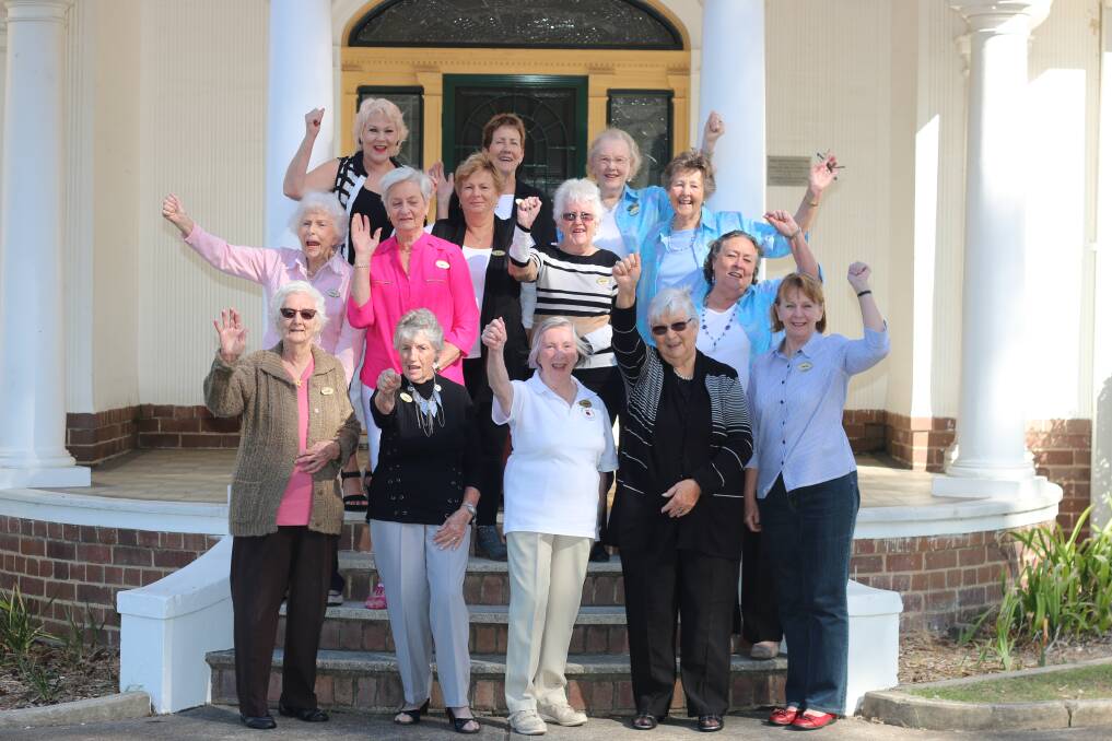 THREE CHEERS: The Lake Macquarie branch of the Shirley Club celebrates at Awaba House, Booragul, today. Picture: David Stewart