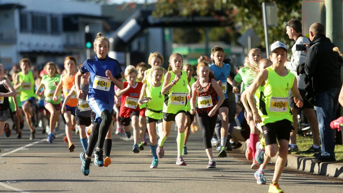 KIDS SCAMPER: Some 1500 runners, including children, will take to The Esplanade for the Lake Macquarie Running Festival on Sunday. Picture: Jonothan Carroll