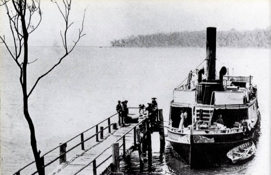 WAY WE WERE: The ferry Phoenix at Cams Wharf in the early 1900s. Picture: Supplied.