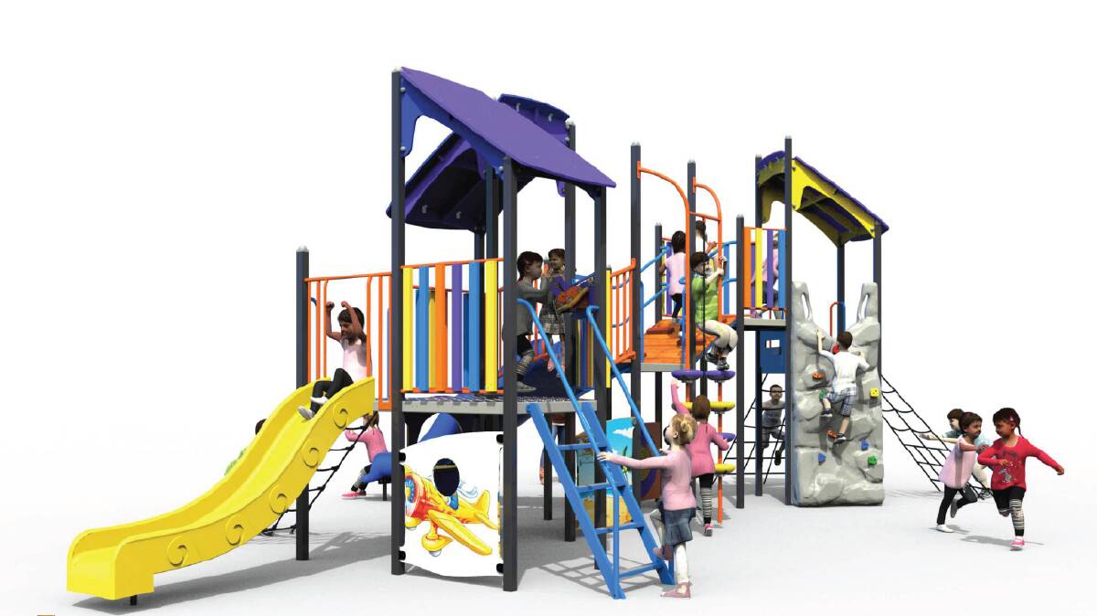 COMING SOON: An artist's impression of the new playground equipment that is currently under construction for Rathmines Park. Artwork: Supplied