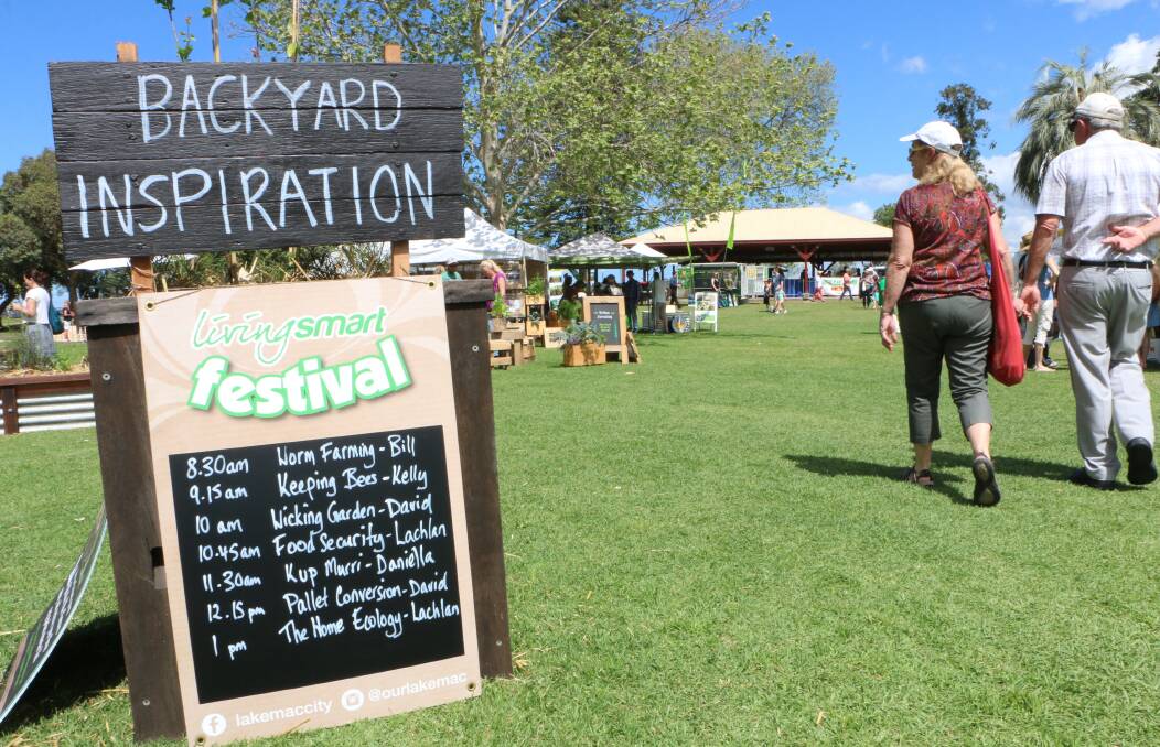 GET INVOLVED: There's plenty to see and do at the Living Smart Festival. Patrons make theie way to the Backyard Inspiration area at last year's festival. Picture: David Stewart