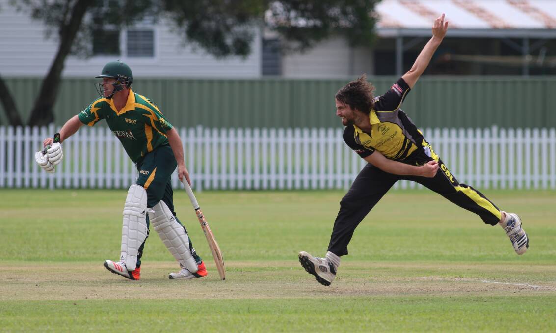 ON TARGET: Toronto's Brinn Osland claimed 1-16 from his four overs in the win against Stockton-Raymond Terrace on Sunday. He hit the pitch hard, and proved difficult to score off. Picture: David Stewart
