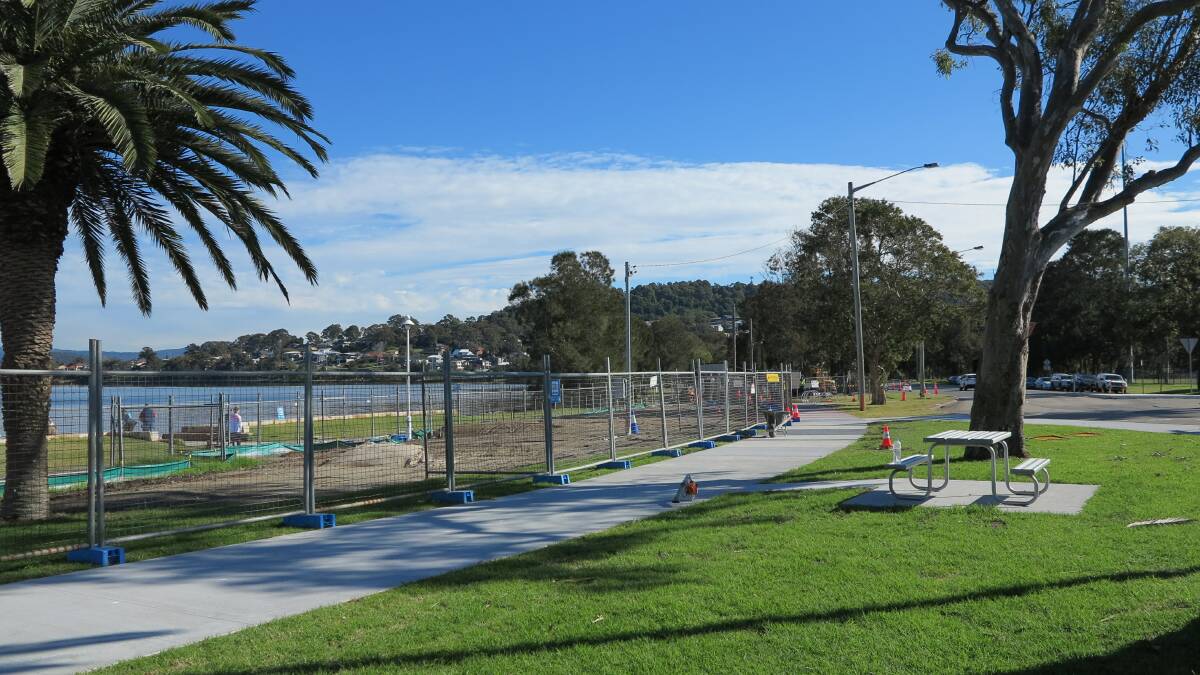 WORK AREA: The Warners Bay shared pathway has been realligned, now attention will turn to the Lake Street plaza and foreshore terrace. Picture: Supplied