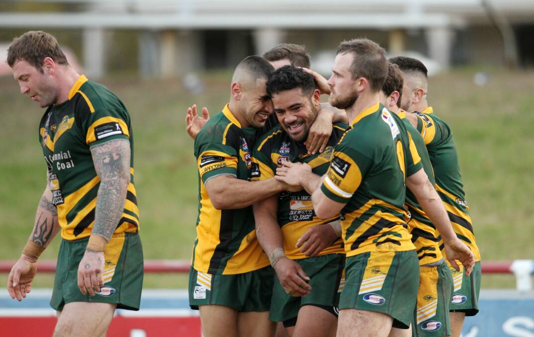 CELEBRATION: Macquarie Scorpions lead the Newcastle rugby league ladder. Picture: Max Mason-Hubers