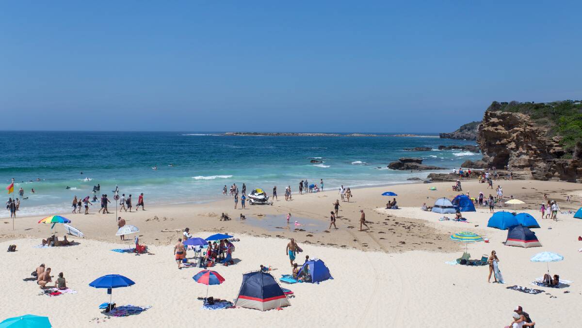 BUSY: Council said 282,308 people attended Caves Beach during the lifeguard-patrolled period from October to March. In that time, lifeguards performed 38 rescues in the surf, and applied first aid measures on 849 occasions. Picture: Supplied