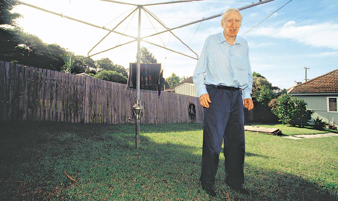HOME TOWN: Spike Milligan pictured in the backyard of his Woy Woy home. He wrote books, poetry and radio shows in the house. Picture: Fairfax Media