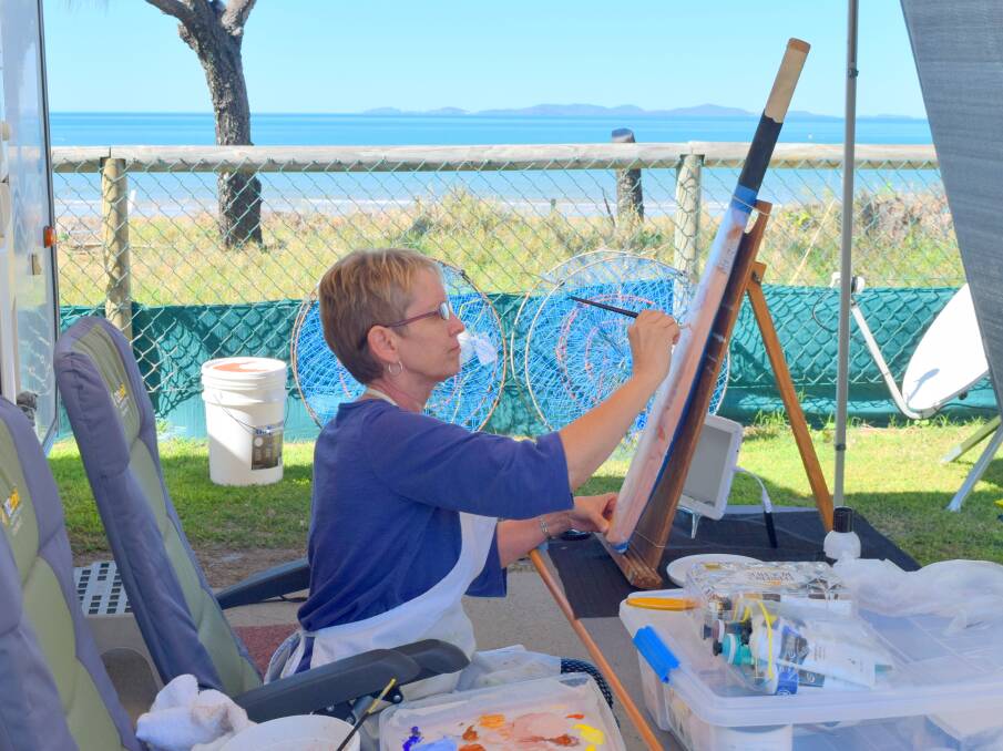 OCEAN LOVER: Carole Elliott paints the ocean to help people understand the importance of conservation. 