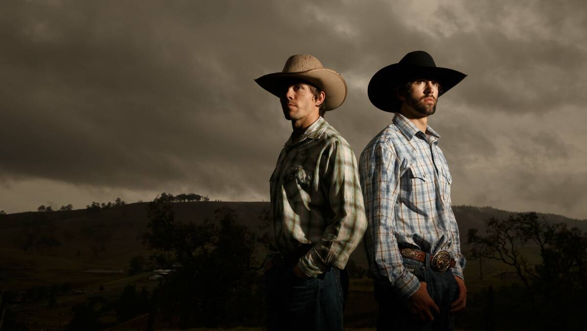 Gresford bull riding brothers Lachlan Richardson, 23, and Cliff Richardson, 25, have been riding since they were children, following in the footsteps of their uncle. Pictures: Max Mason-Hubers