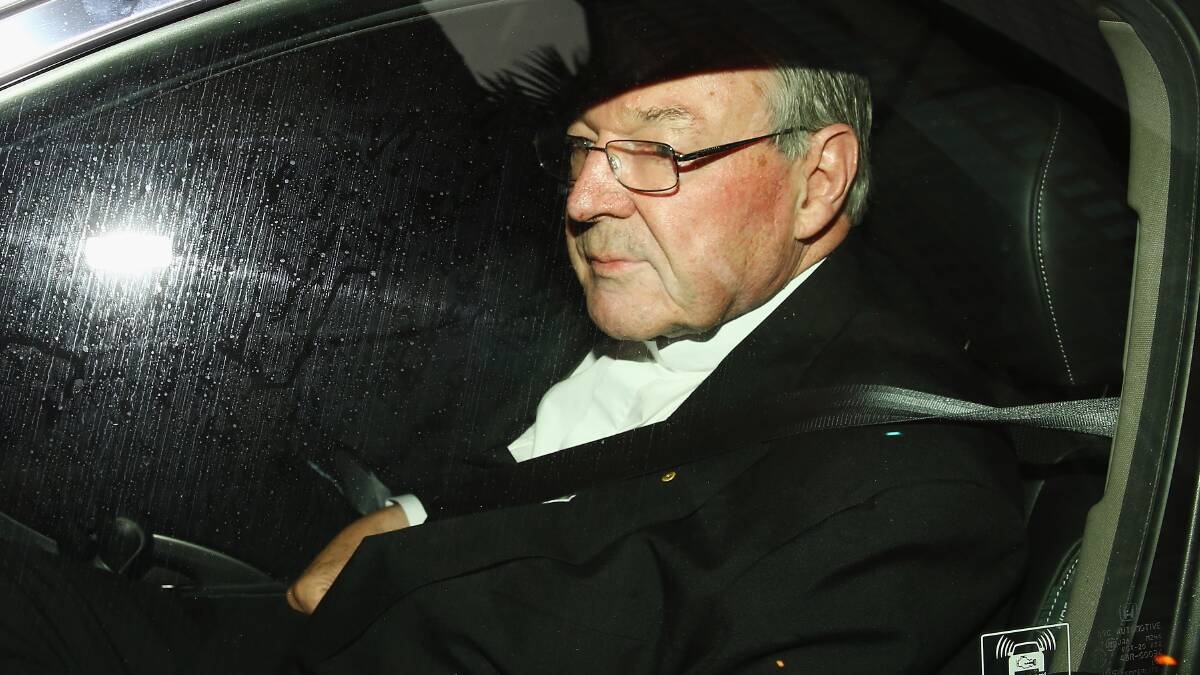 Cardinal Pell arriving at the Royal Commission in 2014. Picture: Getty Images