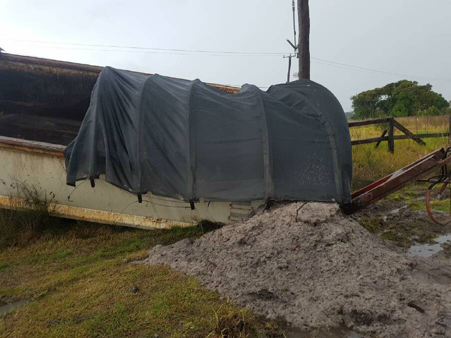 The trailer came loose from a truck travelling in Salt Ash and crashed into a ditch.