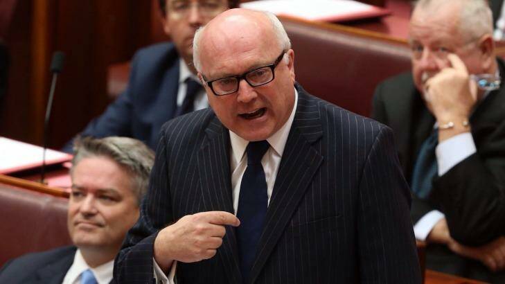 State and territory Attorneys-General have written to Senator George Brandis over a funding crisis for legal assistance. Photo: Andrew Meares
