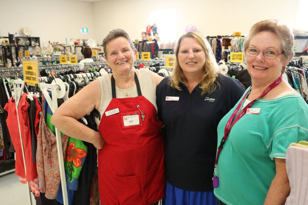ANYTHING AND EVERYTHING: Lily Crothers, Vicki Johnson and Cathy Taylor in the new Salvation Army store. Picture: Jamieson Murphy