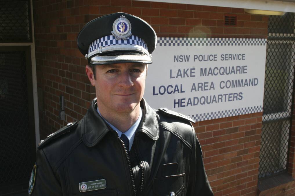 BOYS IN BLUE: Superintendent Brett Greentree will talk about the new Morisset police station at the meeting. Picture: David Stewart