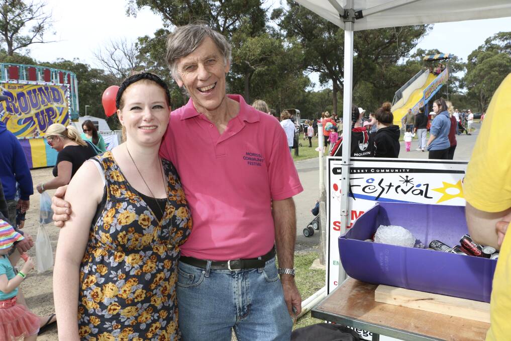 IDEAS SOUGHT: Event volunteer Sarah Lawson, with Bob Starling, at last year's community festival. Picture: Jamieson Murphy