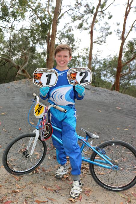 RISING STAR: Avondale Primary School student Landon Cini won gold and silver at the BMX state titles. Picture: Jamieson Murphy
