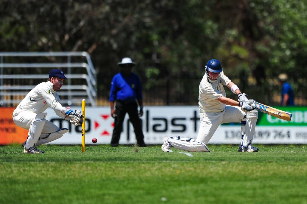 BUSH BLUE: Toronto batsman Greg Hunt in action for NSW against Victoria during last year's Australian Country Championship in Canberra. Picture: Katherine Griffiths