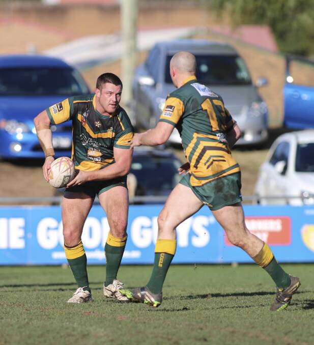 UP FRONT: When prop Adam Swadling scored midway through the first half Macquarie led 12-nil. Picture: David Stewart