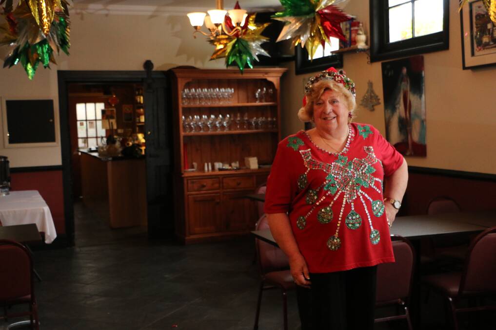 MILESTONE: Toni Stevens says there is nothing she’d change about her 50 years in showbusiness. She’s pictured in Aunty Molly mode after hosting a Christmas-themed show at her Olde Bakehouse Restaurant in Morisset.  Picture: David Stewart