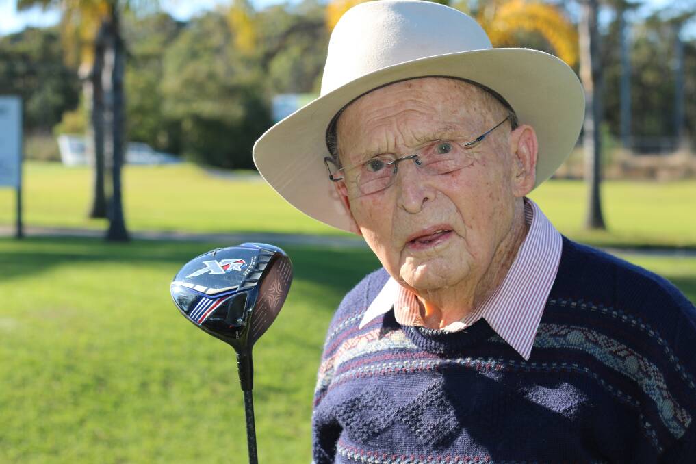 INSPIRATIONAL: Clyde Pearsall, 100, walks nine holes of golf three times a week. Pictures: David Stewart