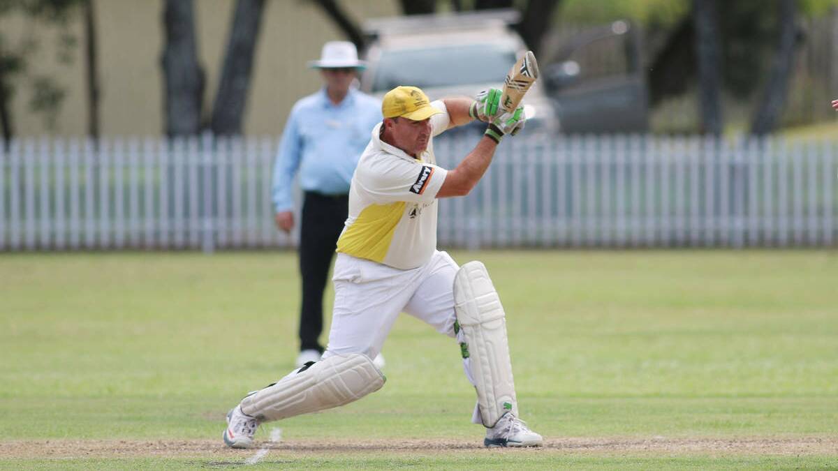 IN ACTION: Toronto Workers Cricket Club batsman Paul Toole drives a ball. Picture: David Stewart