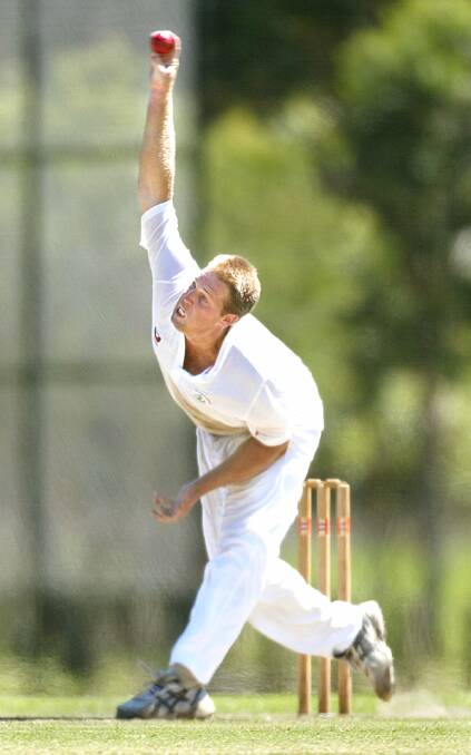 CONTROL: Kincumber's Mark Robertson conceded just 14 runs from 10 overs. Picture: Phil Hearne.