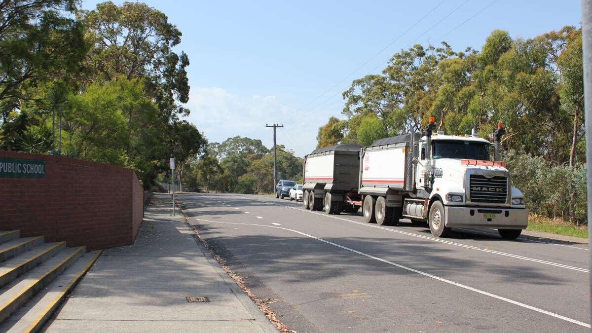 CONCERN: Increasing truck traffic outside the school has locals worried. Picture: Warrick Stockdale