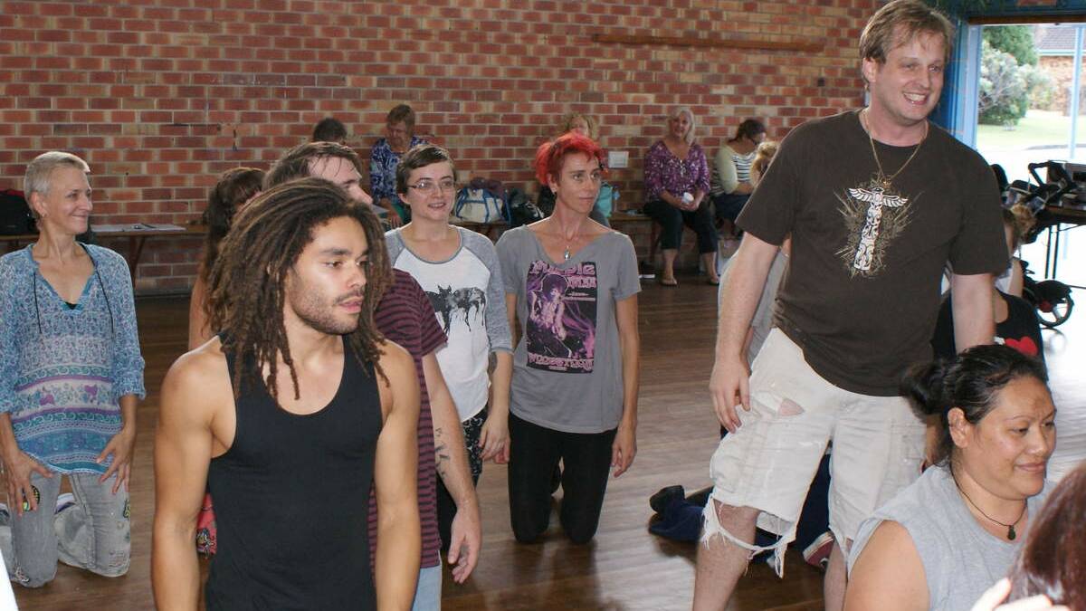 LAST SHOW: Hair in rehearsal at Wyong Memorial Hall. The musical opens tonight (Thursday).