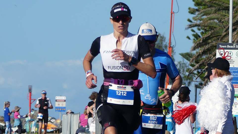 Krystle Hockley competing in the Ironman Australia event that earned her the ticket to Hawaii.