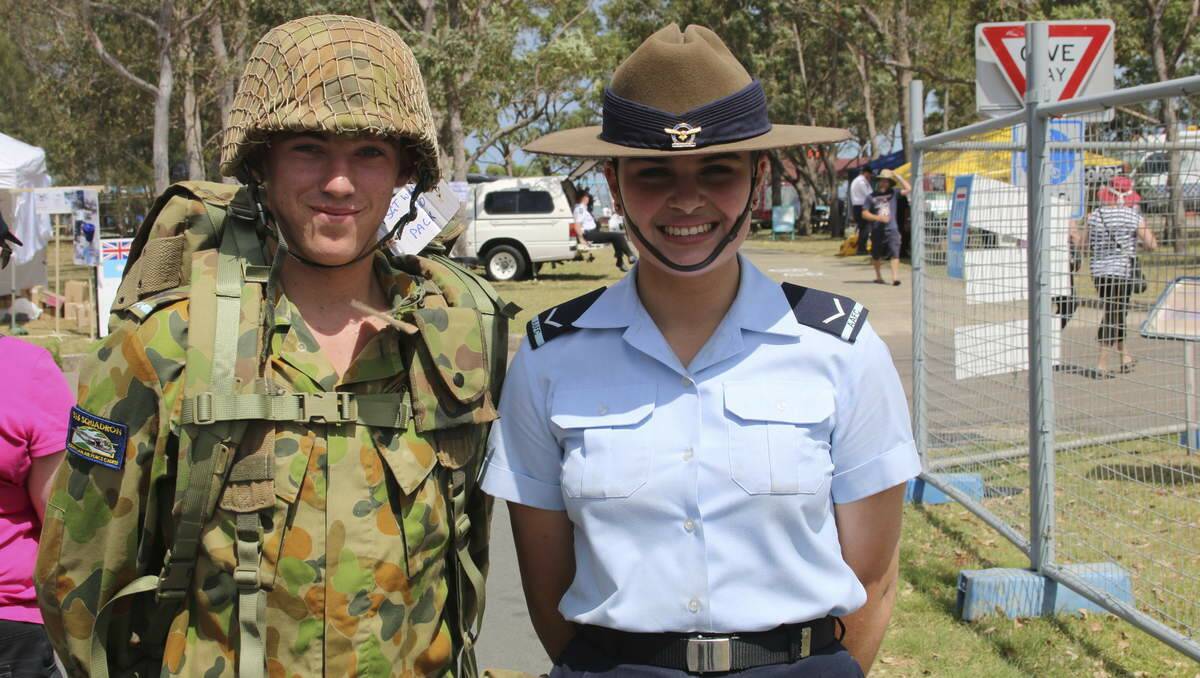 ON SHOW: Cadet Sergeant Daniel Smith and Leading Cadet Scielly Brown. Picture: Jamieson Murphy