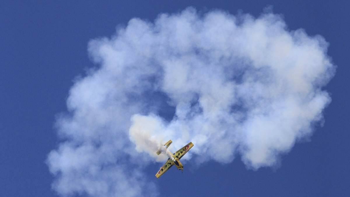 HIGH FLYER: Red Bull Racing pilot Matt Hall turned on an impressive display of aerobatics. Picture: Peter Stoop