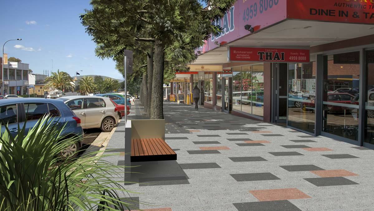 VISION: An artist's impression of how The Boulevarde might look if the Streetscape master Plan for Toronto is implemented. Artwork: Lake Macquarie City Council