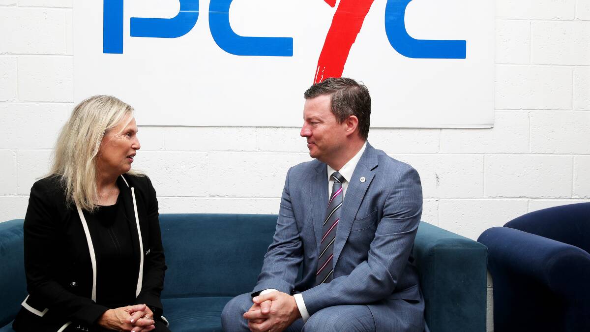 Greater Charitable Foundation CEO Anne Long and PCYC NSW CEO Ben Hobby. Picture Peter Lorimer. 