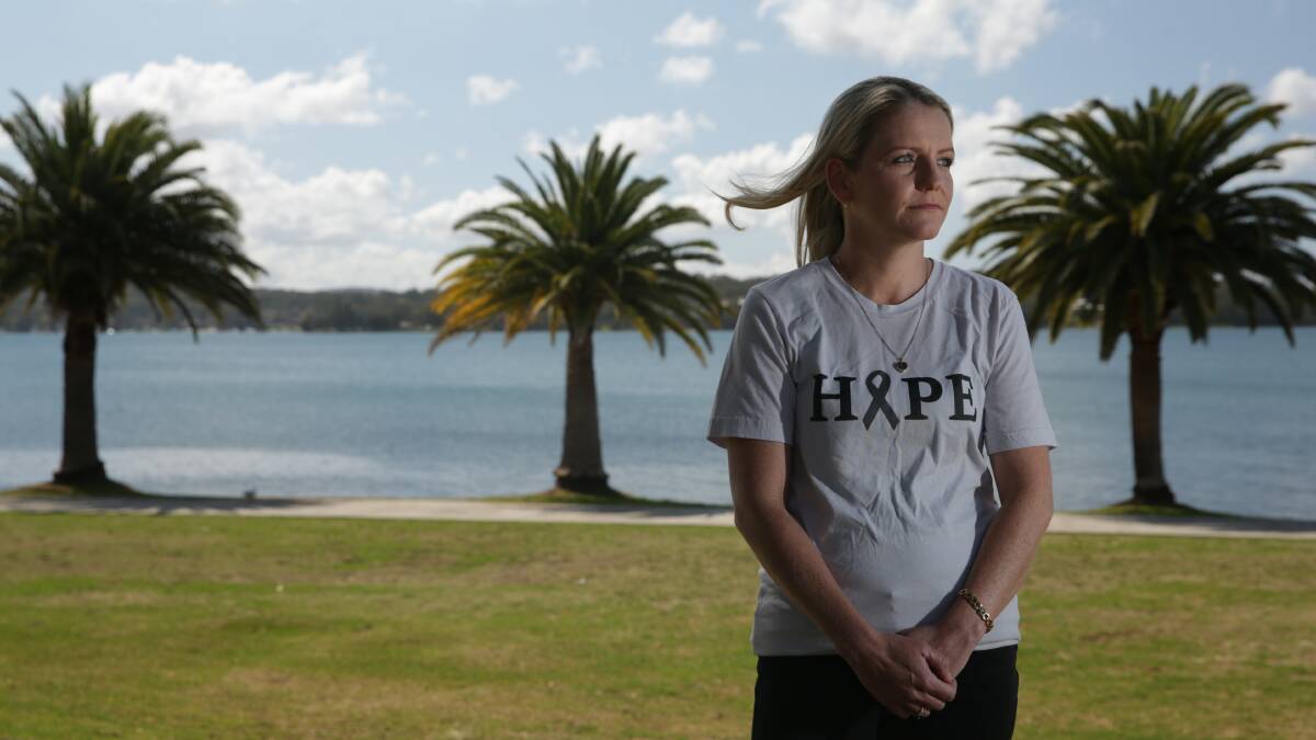 Heading for surgery: Sarah Holden, 35, of Arcadia Vale, is raising funds for her brain cancer operation. Picture: Simone De Peak