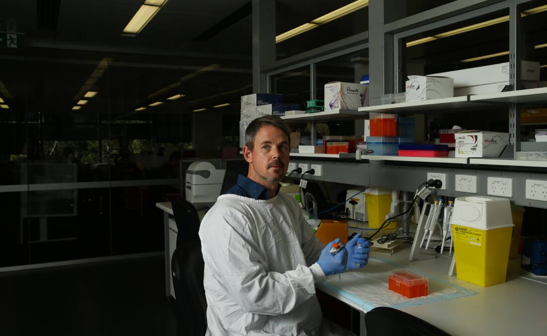 Professor Nathan Bartlett at HMRI. Picture by Jonathan Carroll 