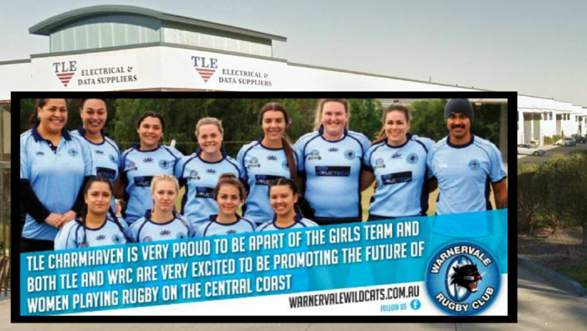 TEAMING UP: TLE Electrical supply the coast with the best range of home automation, LED downlights, power points, ceiling fans and all other electrical products and are proud sponsors of the Warnervale Wildcats ladies rugby team.