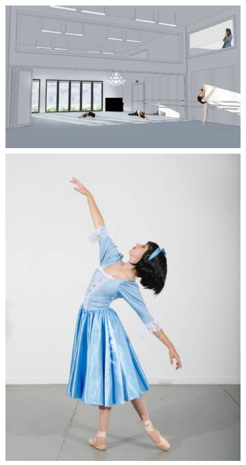 NEW CHAPTER: Above, an artists impression of the new studio; below student Carli Redman, who was cast as ‘Alice’ in Alice in Wonderland.