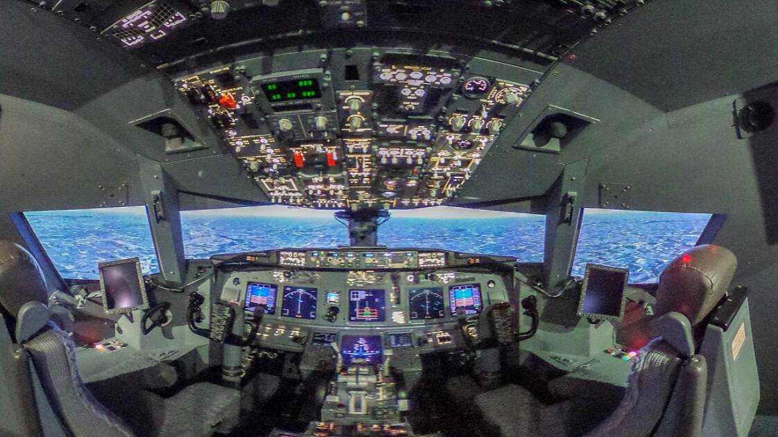 A flight simulator at NASA's Langley Research Centre.