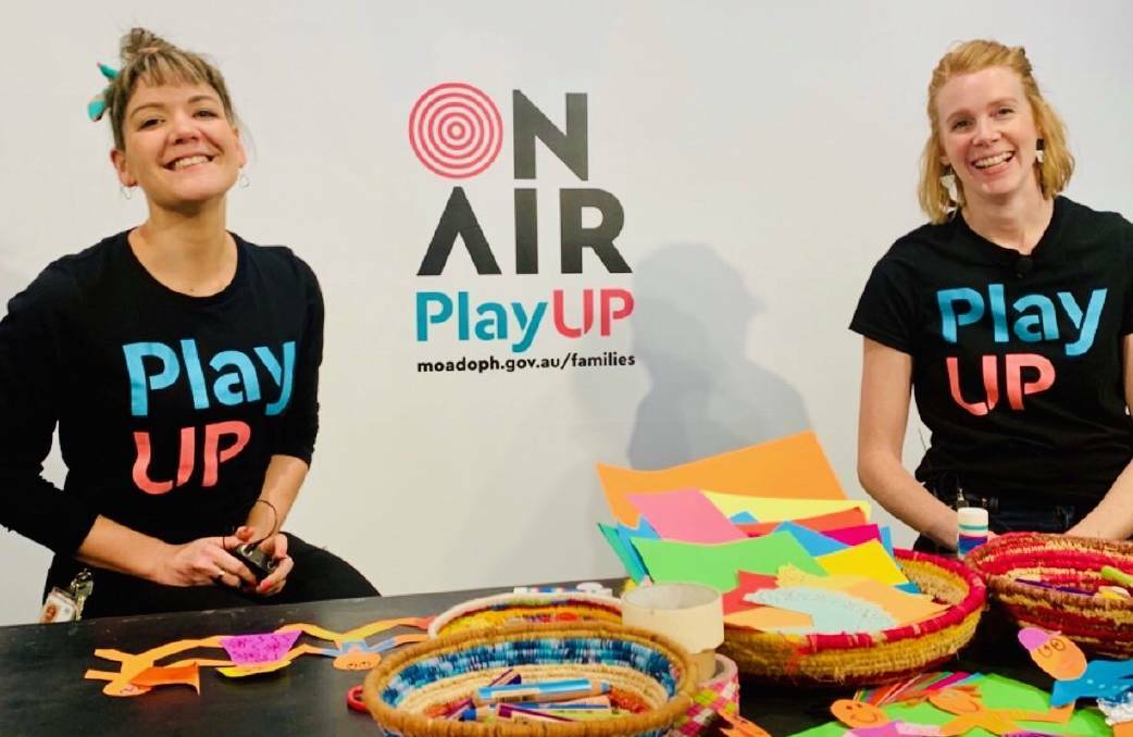 Naomi Atkins and Jess Cram are the new presenters of the Museum of Australian Democracy's On Air PlayUP livestream. Photo: Supplied
