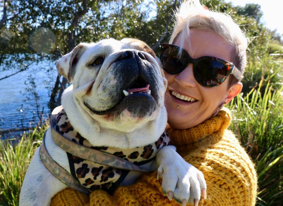 EASY: Joelle Brockman, with her British bulldog Brixton, said the microchipping process was simple and offered peice of mind.