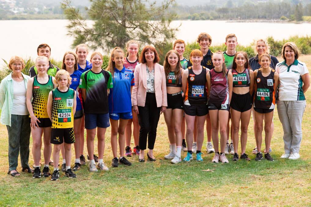 EXCITED: Mayor Kay Fraser with Team Lake mac 2020. the team will compete in hungary next year at the International Children's Games.
