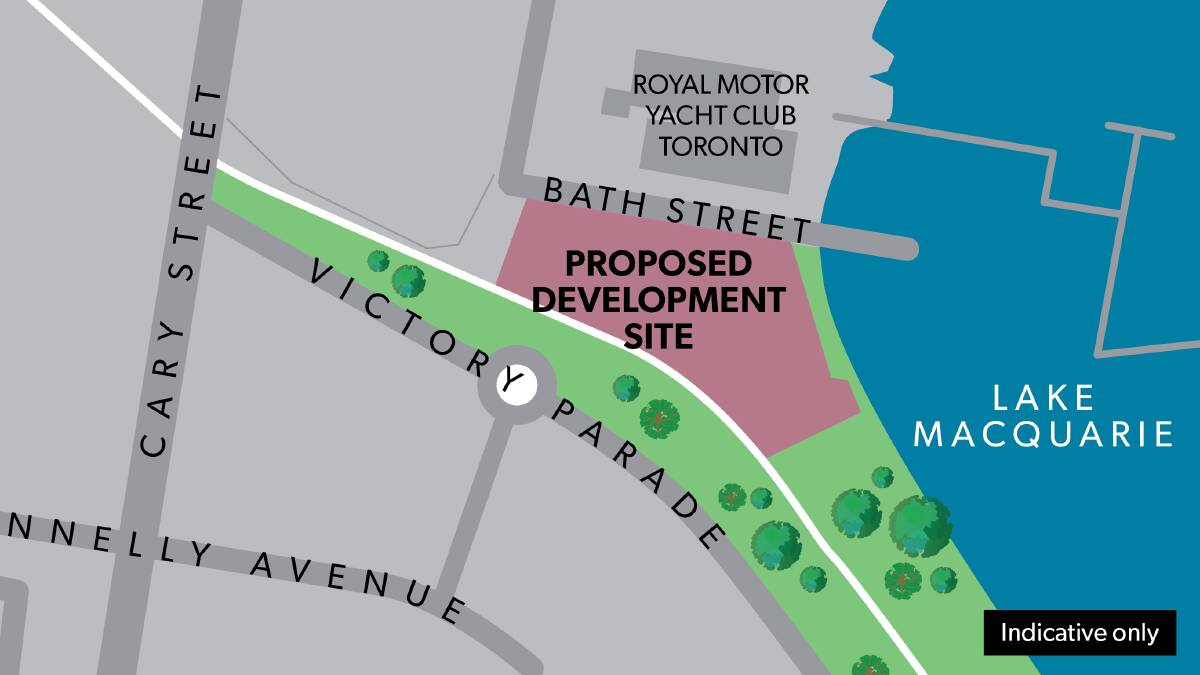 LAKEFRONT: The site of the proposed development off Victory Parade in Toronto. Council sees it as a catalyst site for residential, tourist and commercial activity.