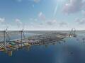An artist's impression of a future offshore wind manufacturing facility in Newcastle. 