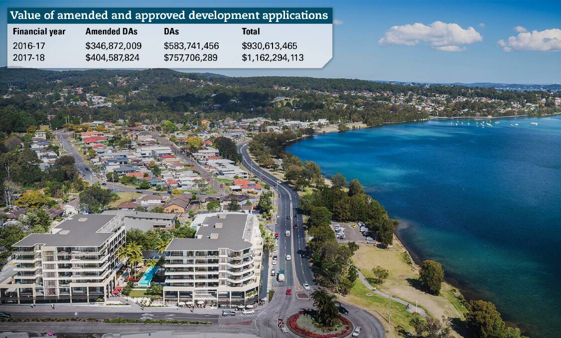 Boom times: An artist's impression of the Water's Edge development at Warners Bay - council's most valuable DA of 2017/18 financial year. 