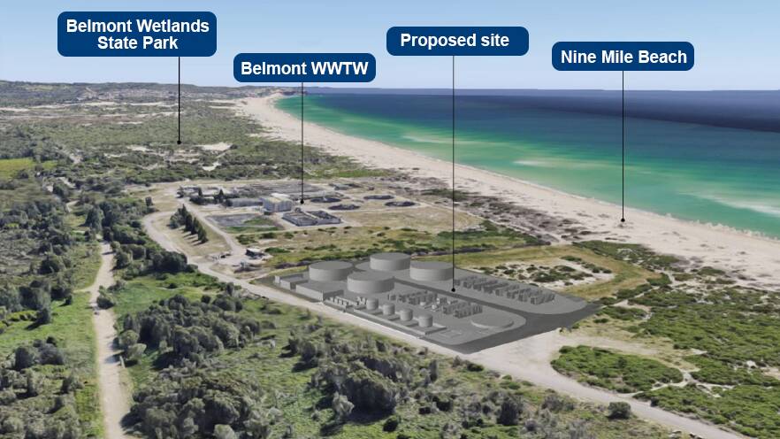 An artist's impression of the proposed desalination plant at Belmont